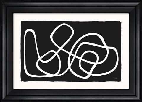Framed Lines &amp; Curves on black I Print
