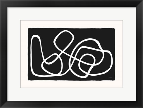 Framed Lines &amp; Curves on black I Print