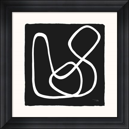 Framed Lines &amp; Curves on black II Print
