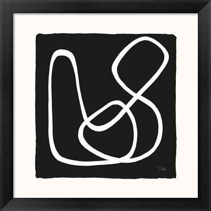 Framed Lines &amp; Curves on black II Print