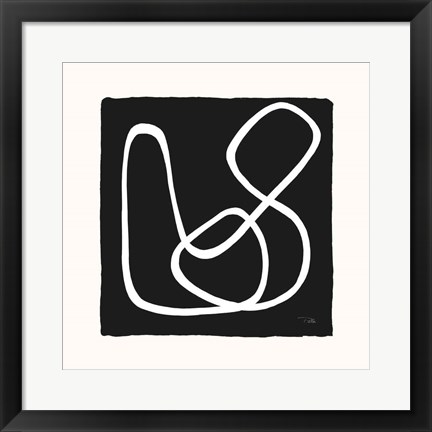 Framed Lines &amp; Curves on black II Print