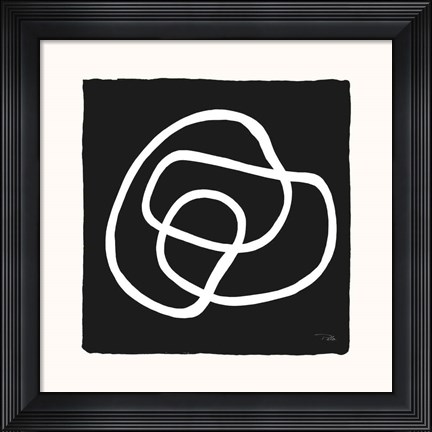 Framed Lines &amp; Curves on black III Print