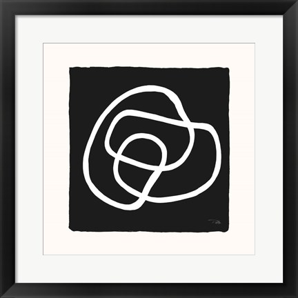 Framed Lines &amp; Curves on black III Print