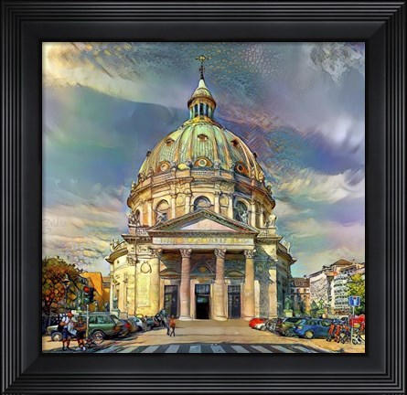 Framed Copenhagen Denmark Frederiks Church Print