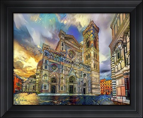 Framed Florence Italy Cathedral of Saint Mary of the Flower Ver3 Print