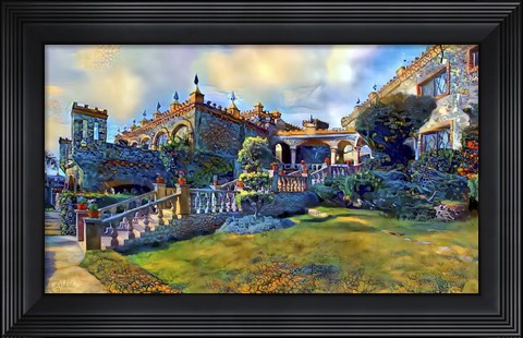 Framed Guanajuato Mexico Castillo de Santa Cecilia staircase Print