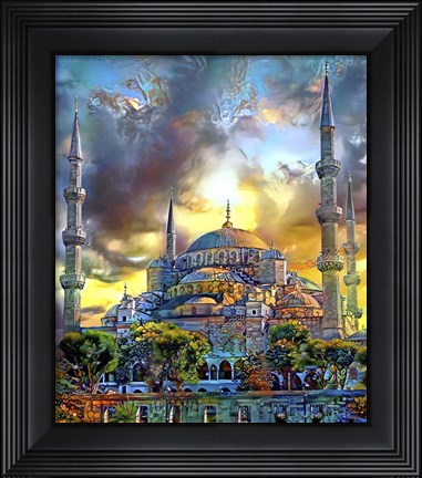 Framed Istanbul Turkey Blue Mosque Print