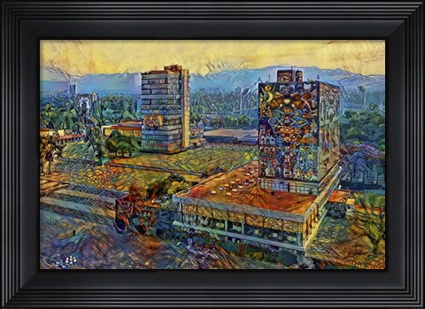 Framed Mexico City Ciudad Universitaria University City Print