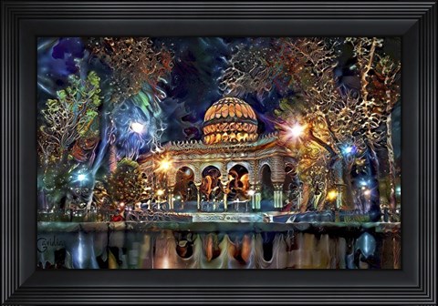 Framed Mexico City Kiosk in the Alameda de Santa Maria la Ribera Ver2 Print