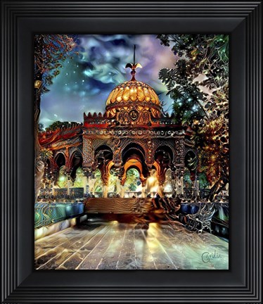 Framed Mexico City Kiosk in the Alameda de Santa Maria la Ribera Print