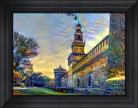 Framed Milan Italy Castello Sforzesco Print