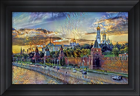 Framed Moscow Russia Kremlin Wall Print