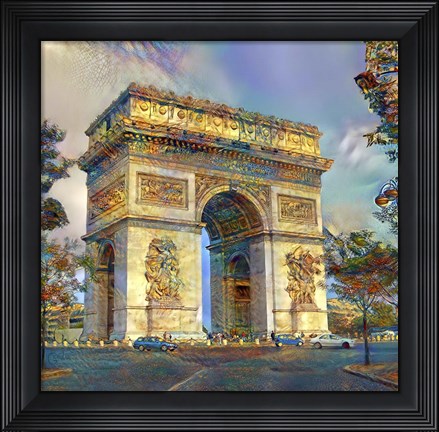 Framed Paris France Arc de Triomphe Print