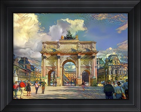 Framed Paris France Arch of Carrousel Print