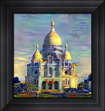 Framed Paris France Basilica of the Sacred Heart Sacre Coeur Print