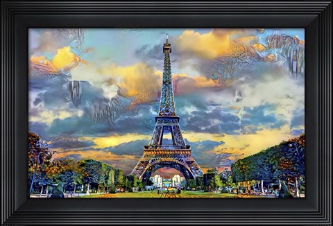 Framed Paris France Eiffel Tower from Champ de Mars Print