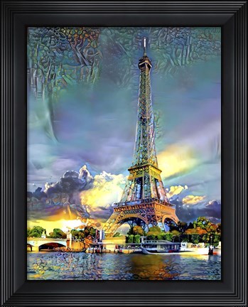 Framed Paris France Eiffel Tower Print