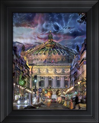 Framed Paris France Opera Garnier at dusk Print