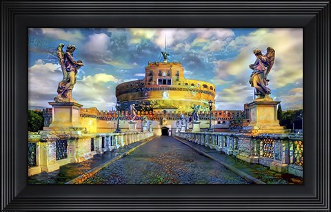 Framed Rome Italy Castel Sant Angelo Mausoleum of Hadrian Print