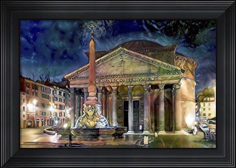 Framed Rome Italy Pantheon Print