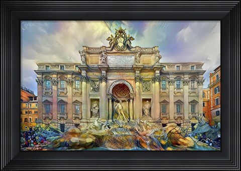 Framed Rome Italy Trevi Fountain Print