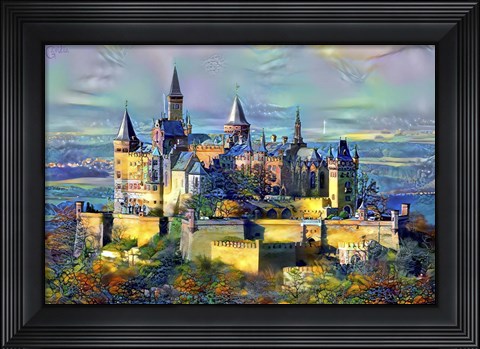 Framed Stuttgart Germany Hohenzollern Castle Print