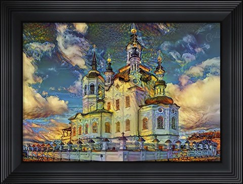 Framed Tyumen Russia Church of Zechariah and Elizabeth in Tobolsk Print