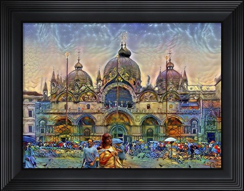 Framed Venice Italy Patriarchal Cathedral Basilica of Saint Mark Print