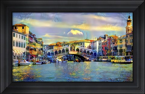 Framed Venice Italy Rialto Bridge Print