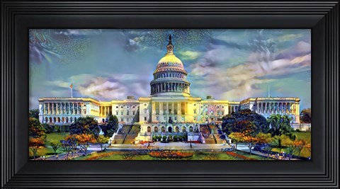 Framed Washington United States Capitol Print