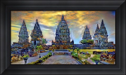 Framed Yogyakarta Indonesia Prambanan temple Print