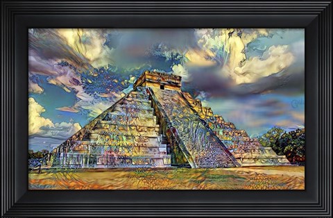 Framed Yucatan Mexico Chichen Itza Print