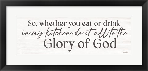 Framed Kitchen Glory of God Print