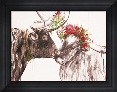 Framed Under the Mistletoe Print