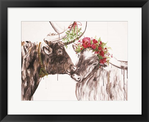 Framed Under the Mistletoe Print