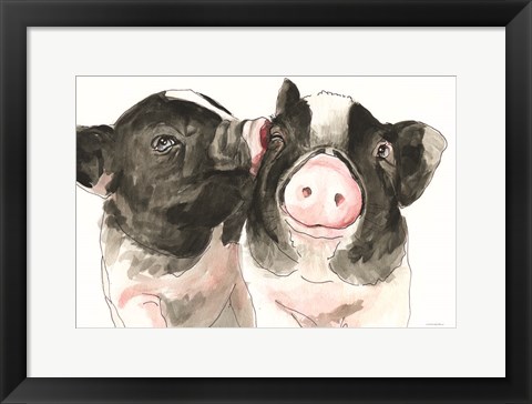 Framed Piglet Kisses Print