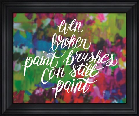 Framed Broken Paintbrushes Print