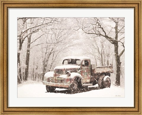 Framed Christmas Tree Truck Print