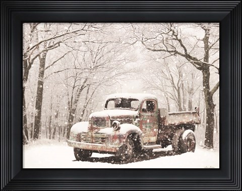 Framed Christmas Tree Truck Print
