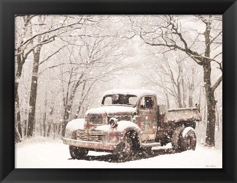 Framed Christmas Tree Truck Print