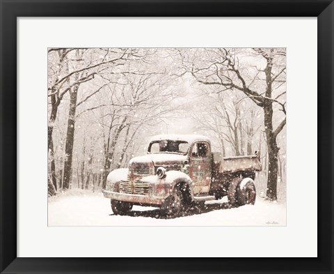 Framed Christmas Tree Truck Print