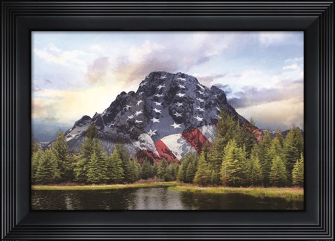 Framed Patriotic Tetons Print