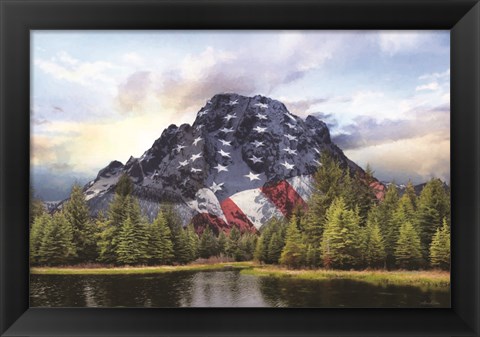 Framed Patriotic Tetons Print