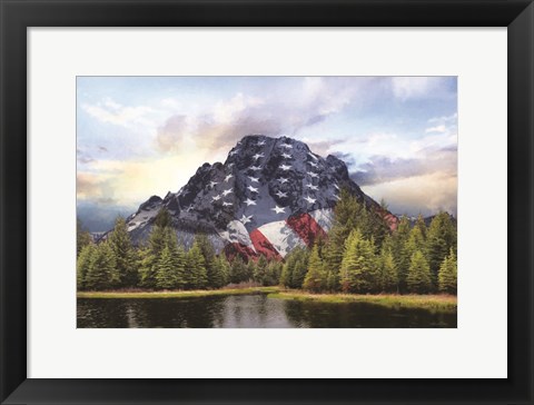 Framed Patriotic Tetons Print