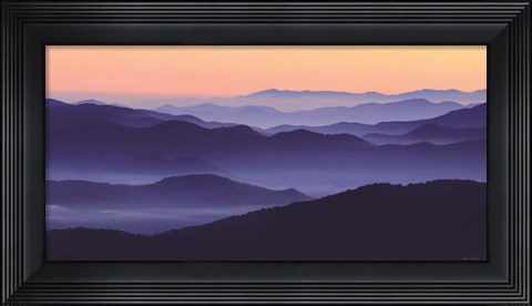 Framed Waves of Misty Blues Print