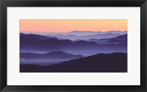 Framed Waves of Misty Blues Print