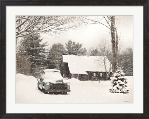 Framed Winter on the Old Farm Print
