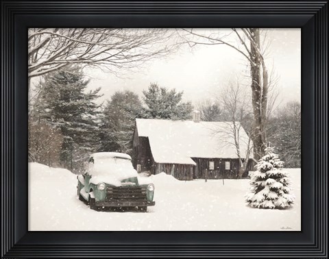 Framed Winter on the Old Farm Print
