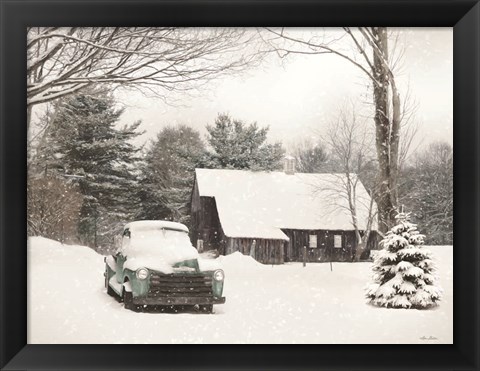 Framed Winter on the Old Farm Print