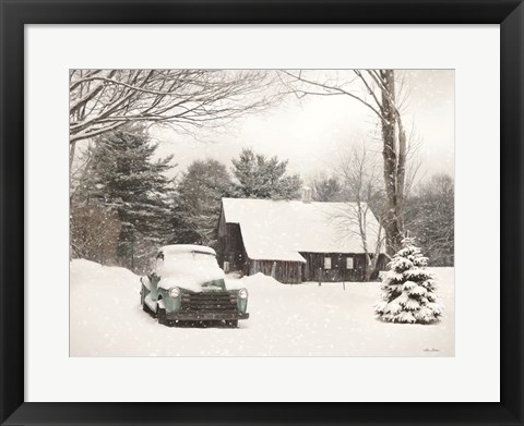 Framed Winter on the Old Farm Print